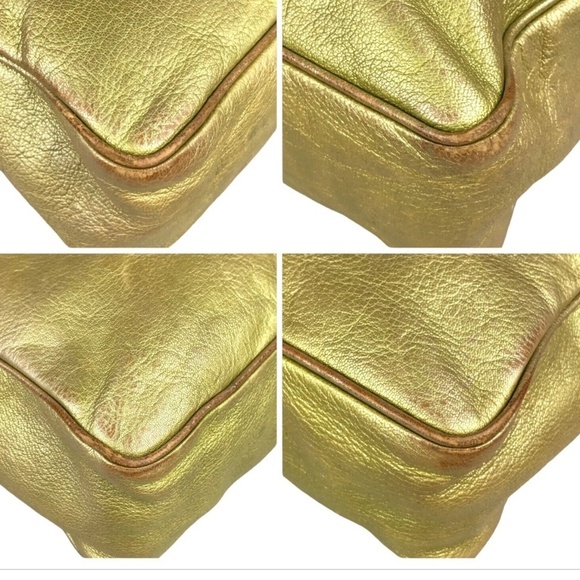 Authentic BOTTEGA VENETA Gold Leather Handbag - Picture 11 of 12